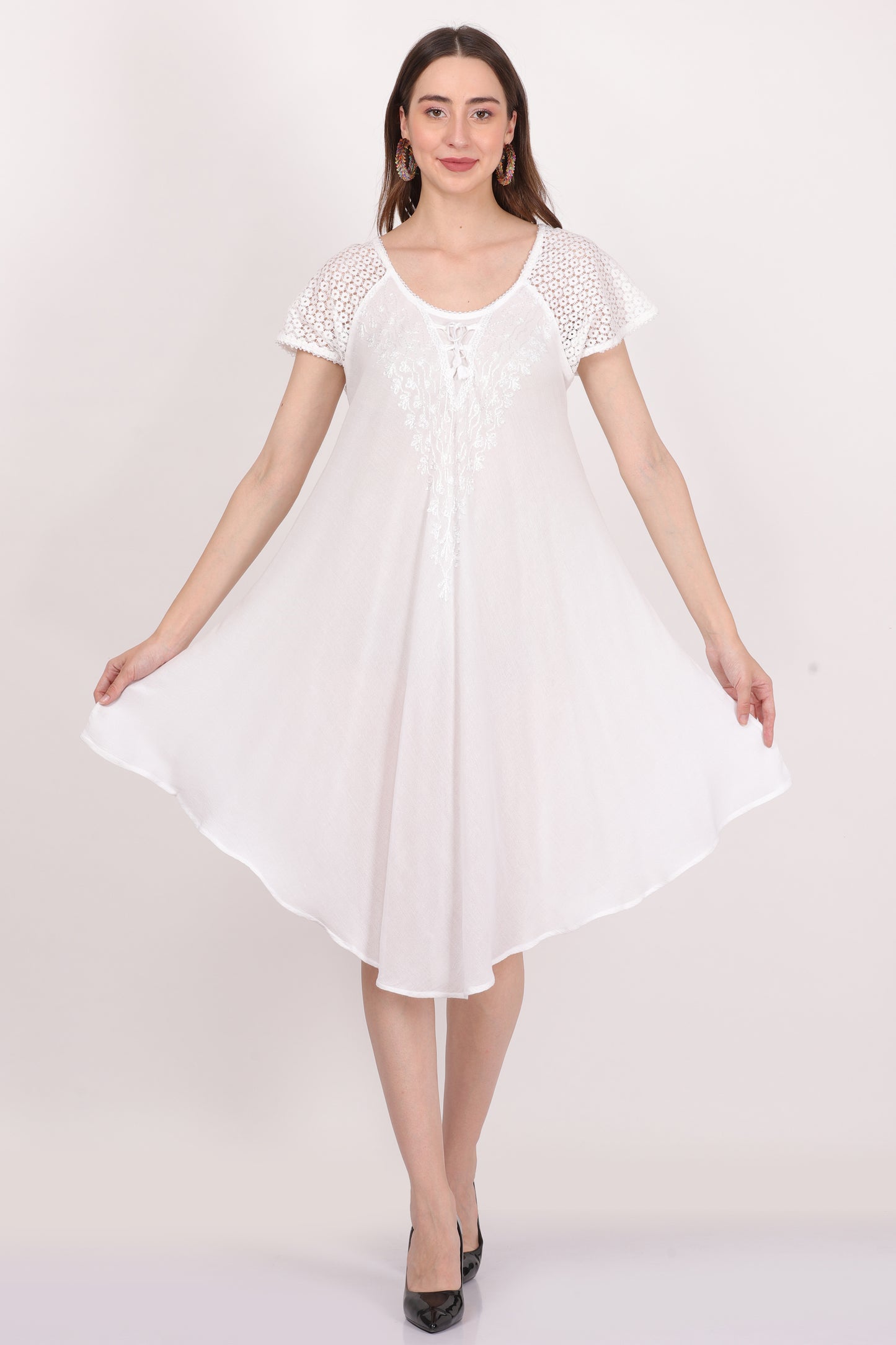 Bata Blanca de Dama Con Mangas