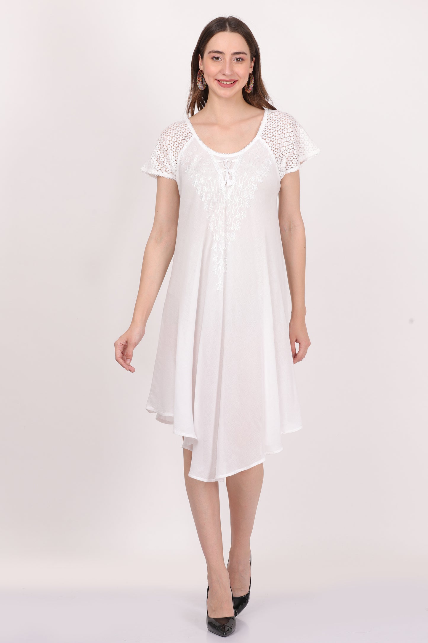 Bata Blanca de Dama Con Mangas