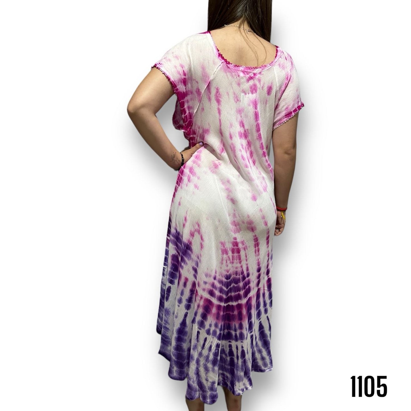 Vestido Estampado de Dama con mangas