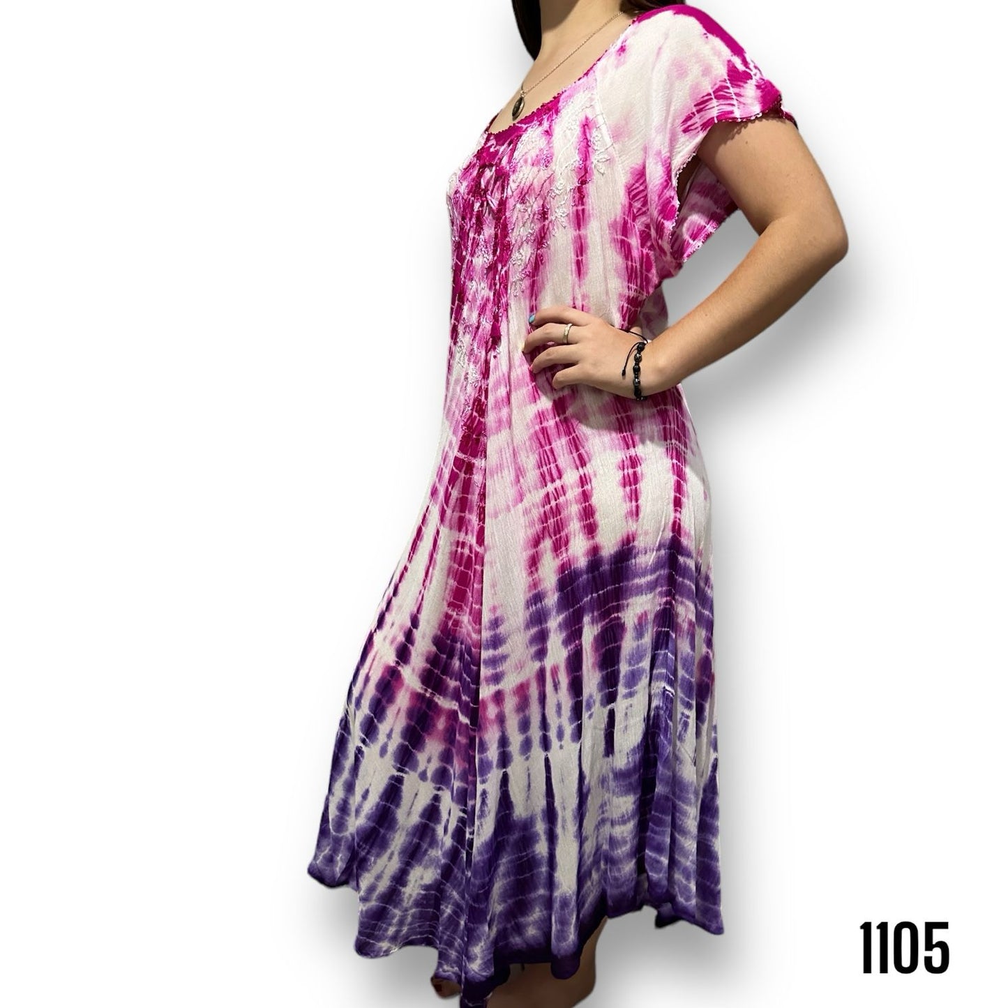 Vestido Estampado de Dama con mangas