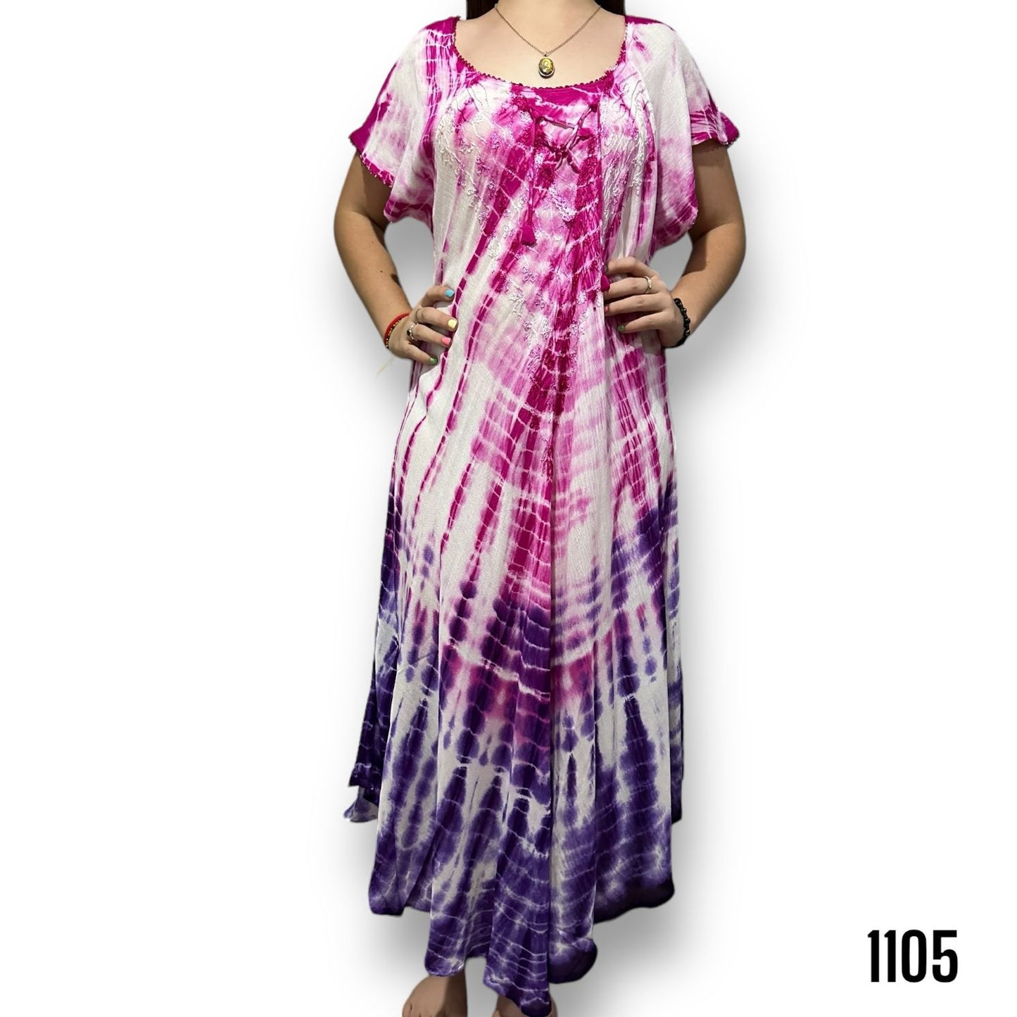 Vestido Estampado de Dama con mangas