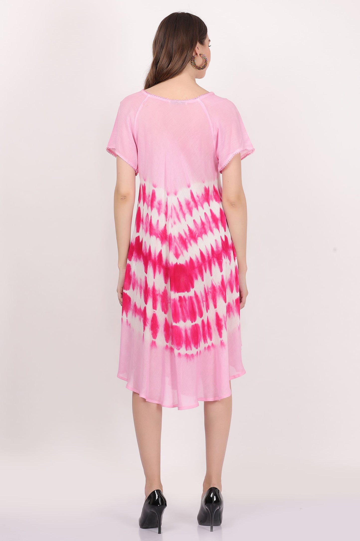 Vestido Estampado de Dama Con Mangas