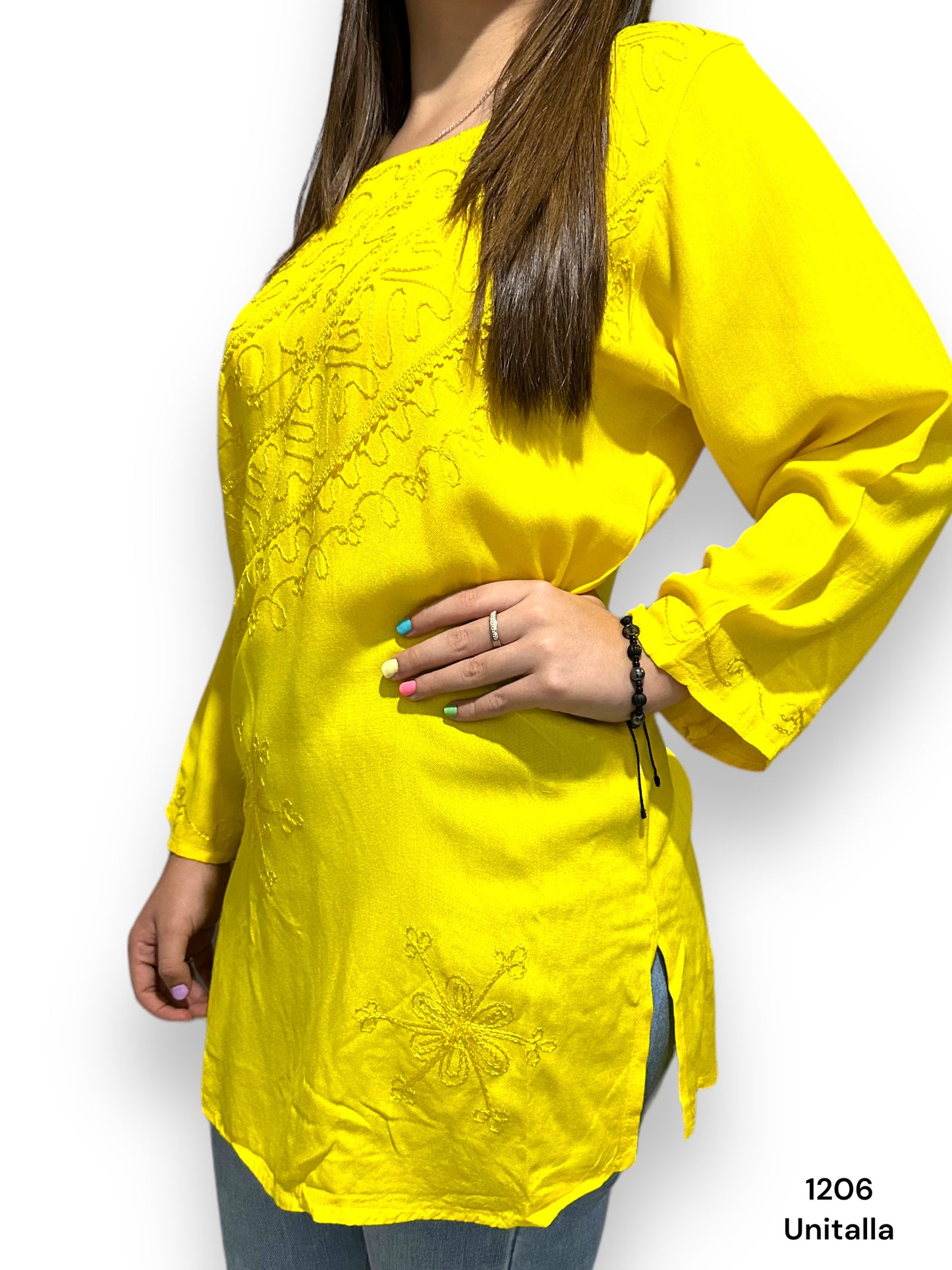 Blusa Amarilla de Dama Mangas Largas