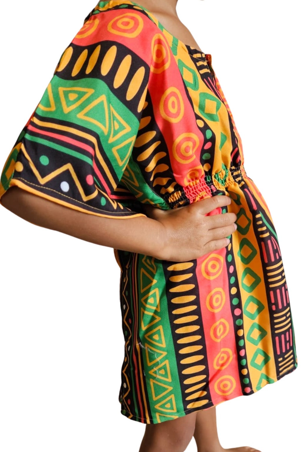Vestido de Niña Estampado Afrocaribeño
