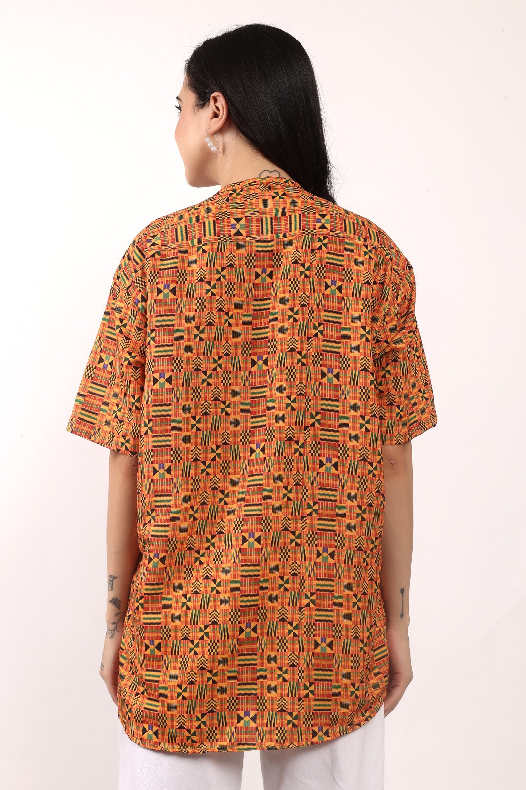Blusa Afrocaribeña de Dama con botones