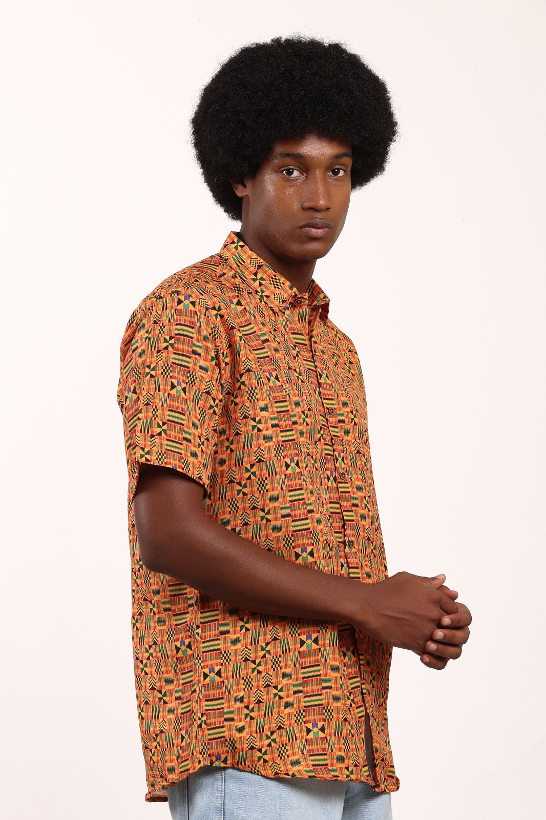 Camisa de Hombre Afrocaribeño de Botones