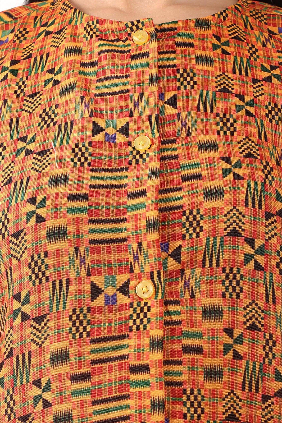 Blusa Afrocaribeña de Dama con botones