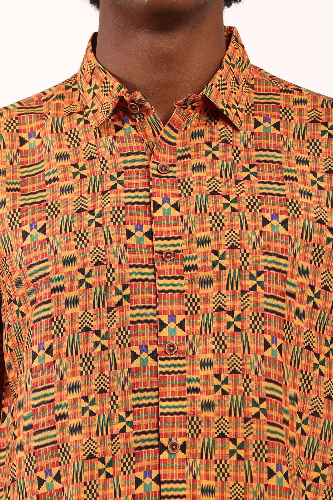Camisa de Hombre Afrocaribeño de Botones
