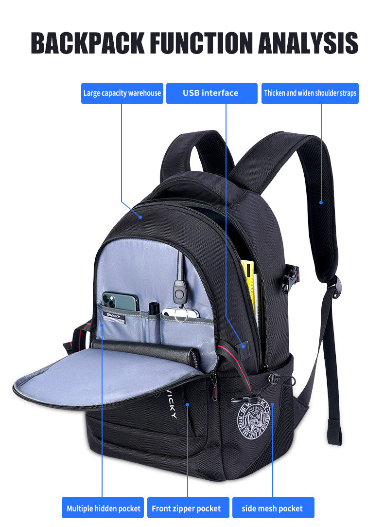 Bulto Mochila Swicky Negro 16''