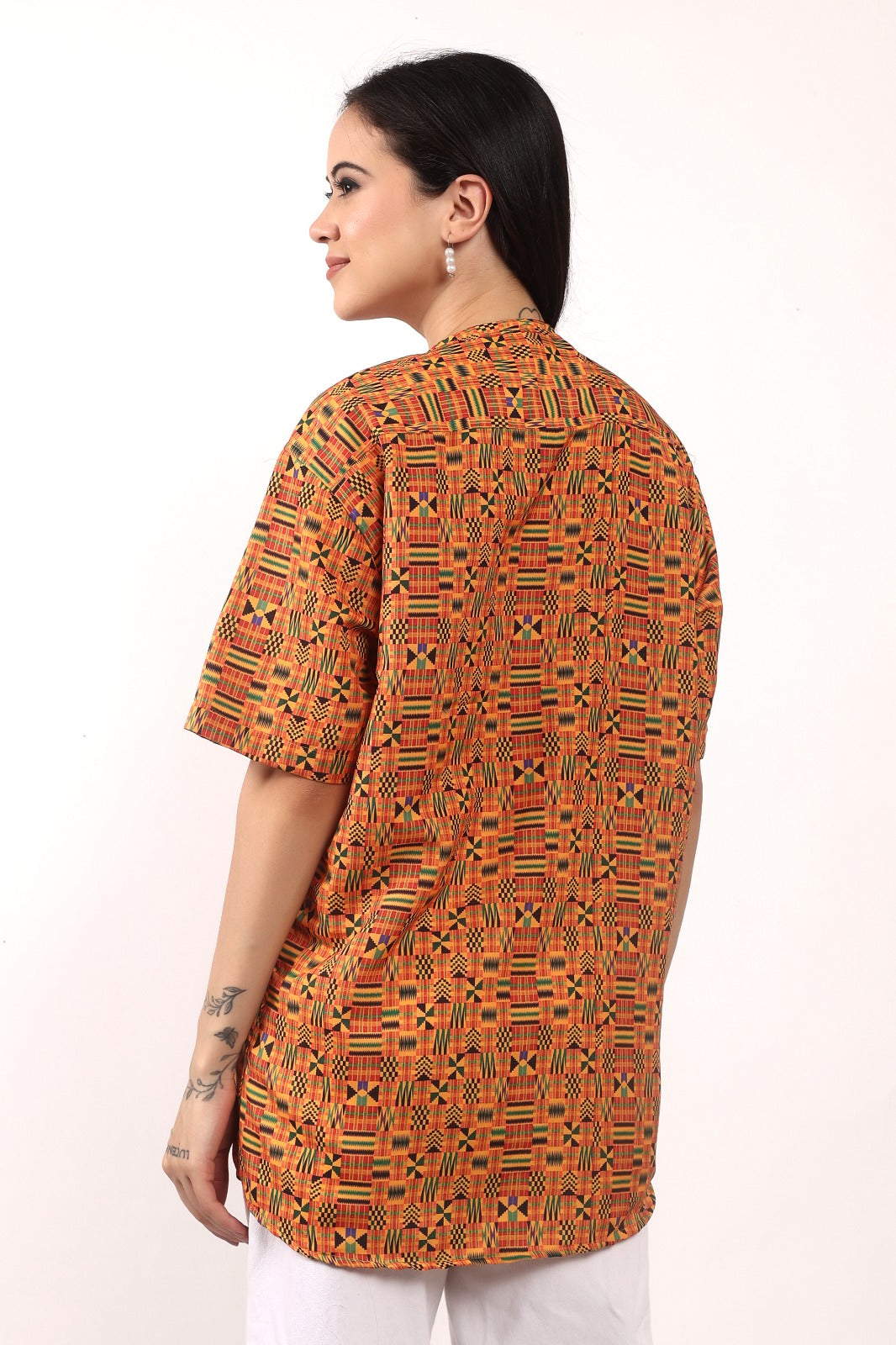Blusa Afrocaribeña de Dama con botones