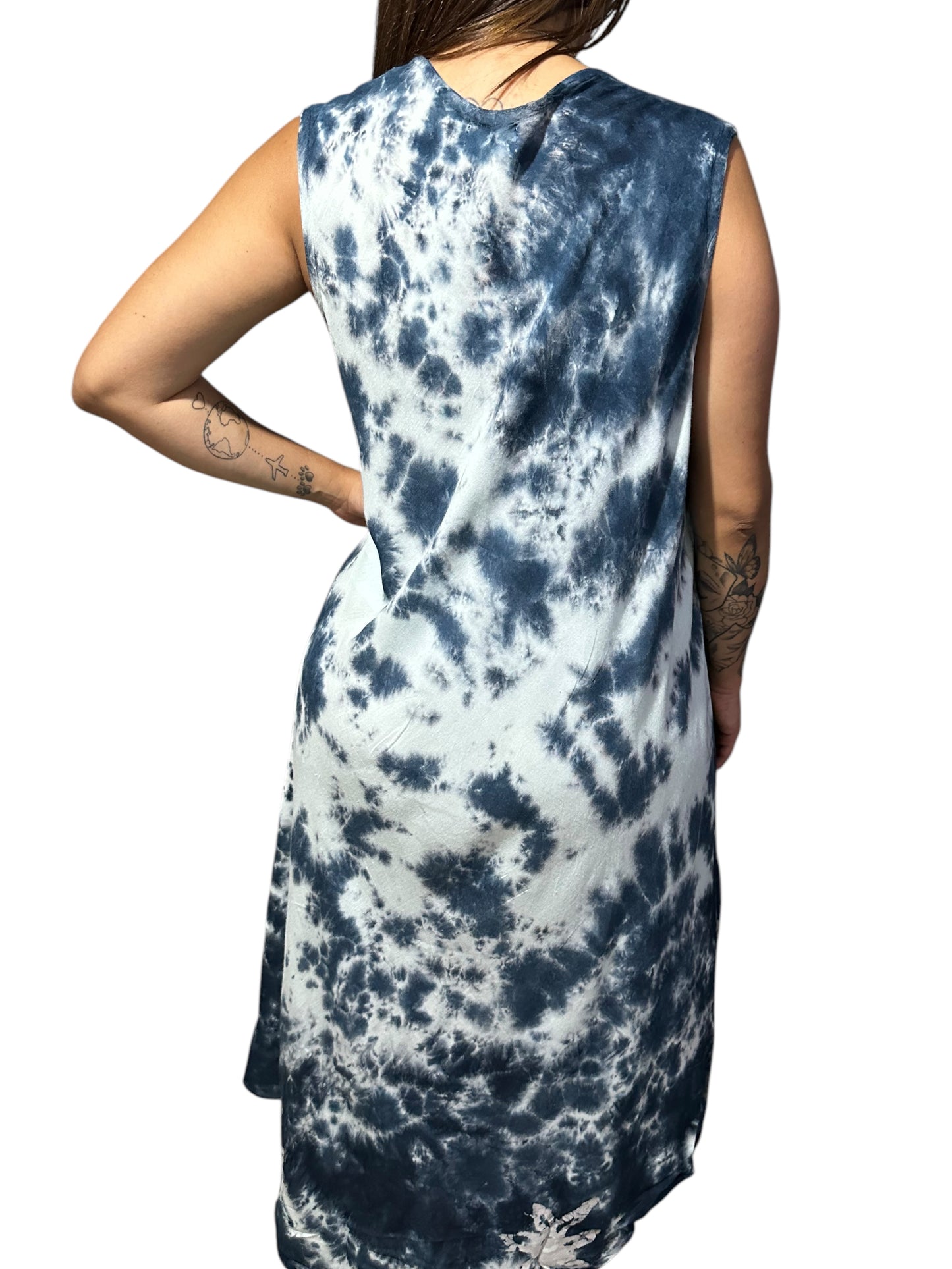 Vestido de Dama Largo Estampado GREY sin mangas