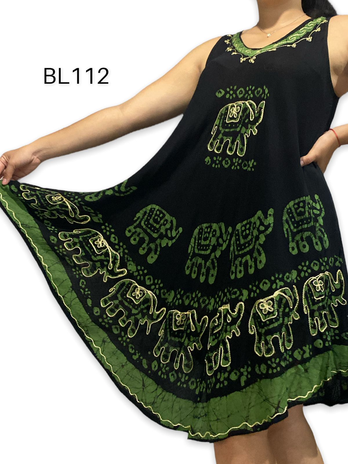 Vestido Estampado de Dama de Elefantes sin mangas