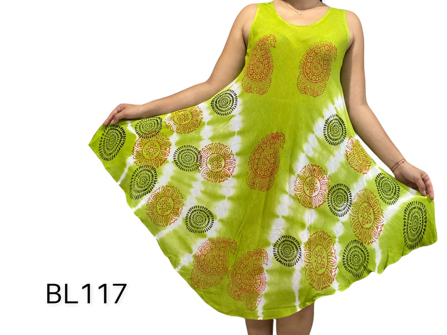 Vestido Estampado de Dama sin mangas