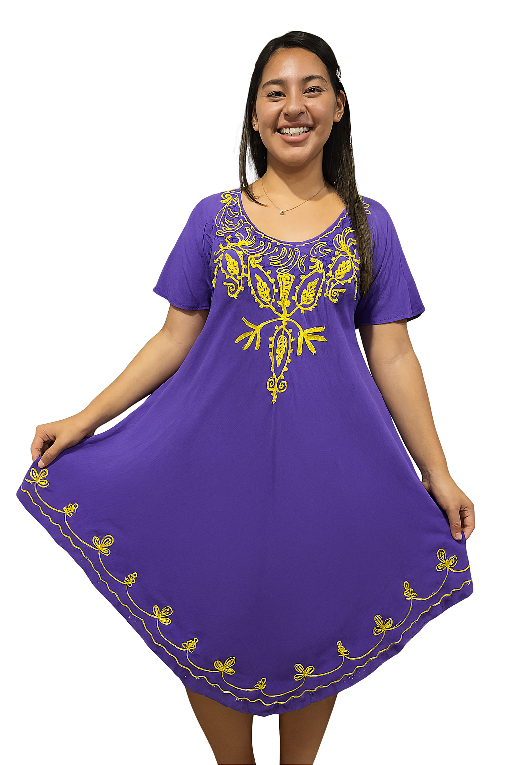 Vestido Estampado de Dama con mangas
