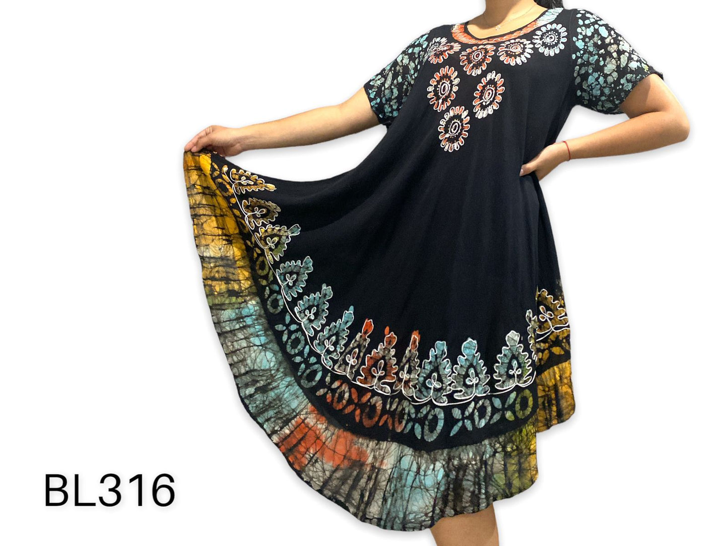 Vestido Estampado de Dama con mangas