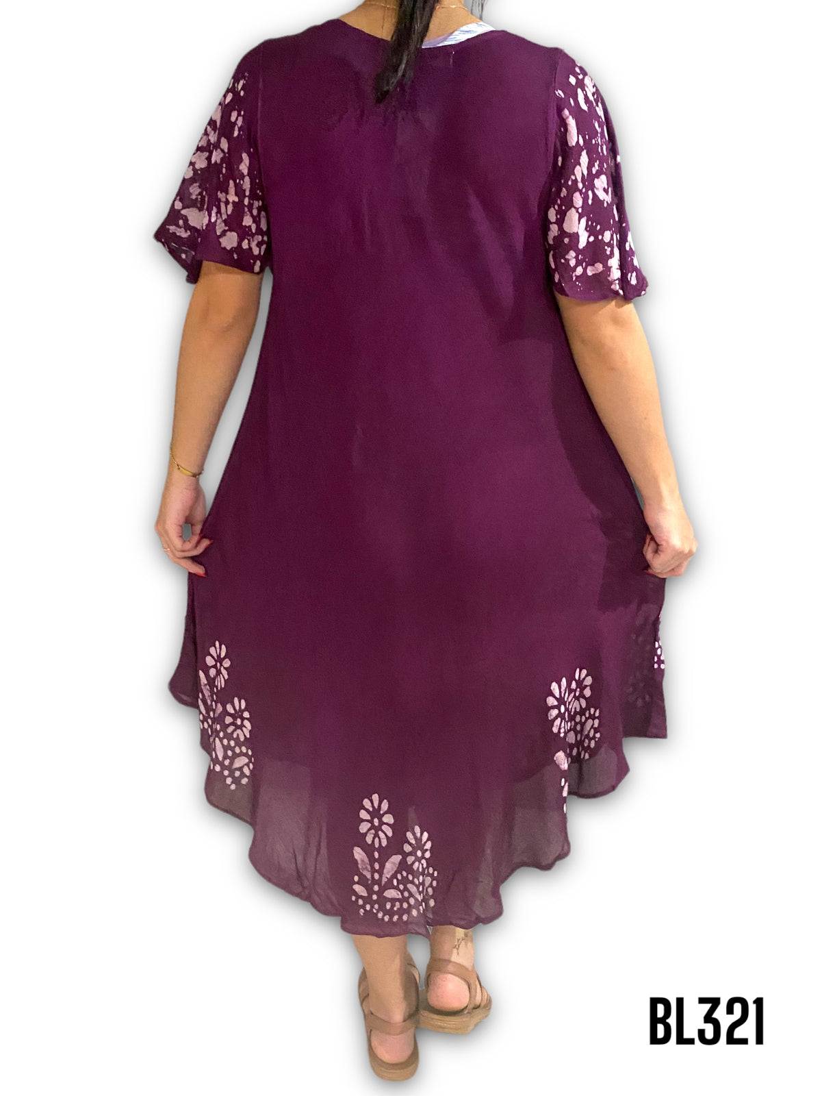 Vestido Estampado de Dama con mangas