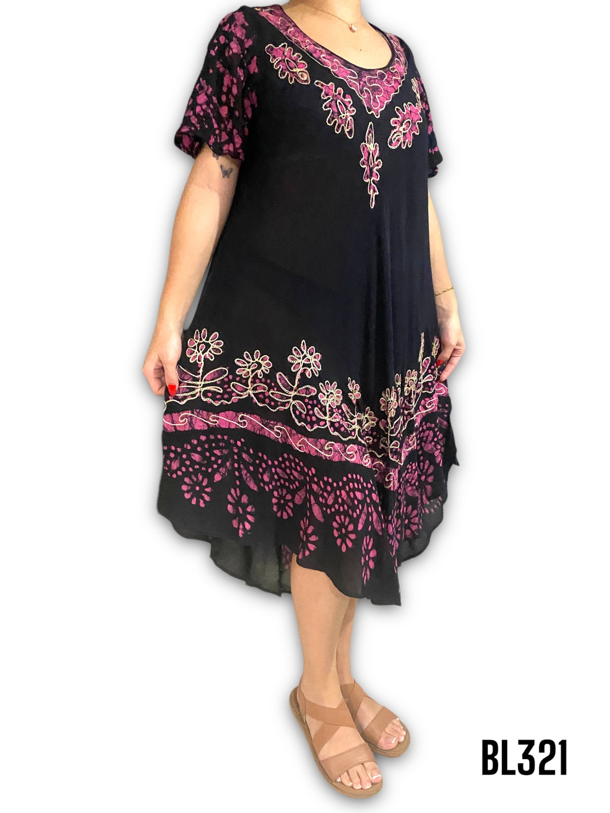 Vestido Estampado de Dama con mangas