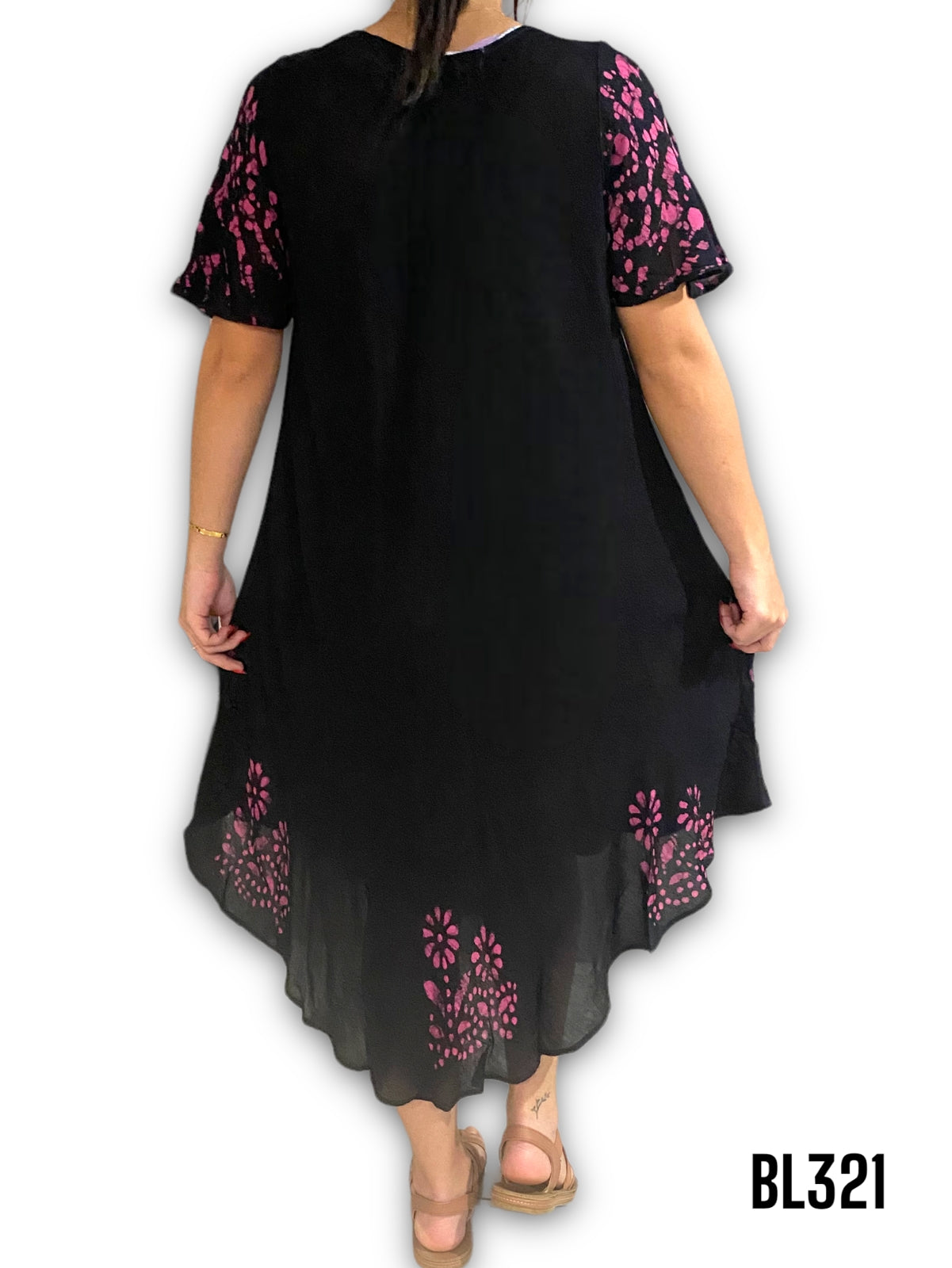 Vestido Estampado de Dama con mangas