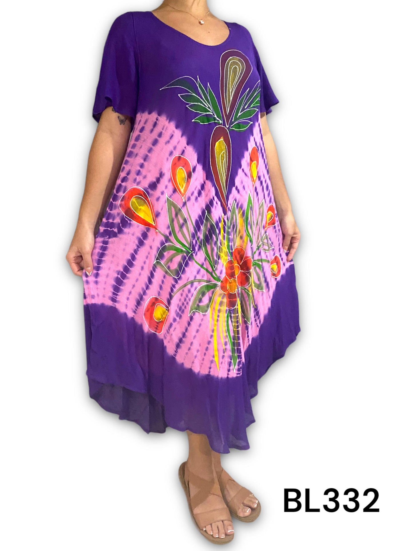 Vestido Estampado de Dama con mangas