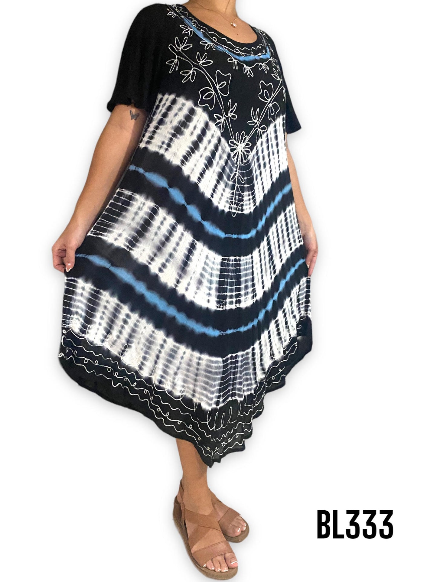 Vestido Estampado de Dama con mangas