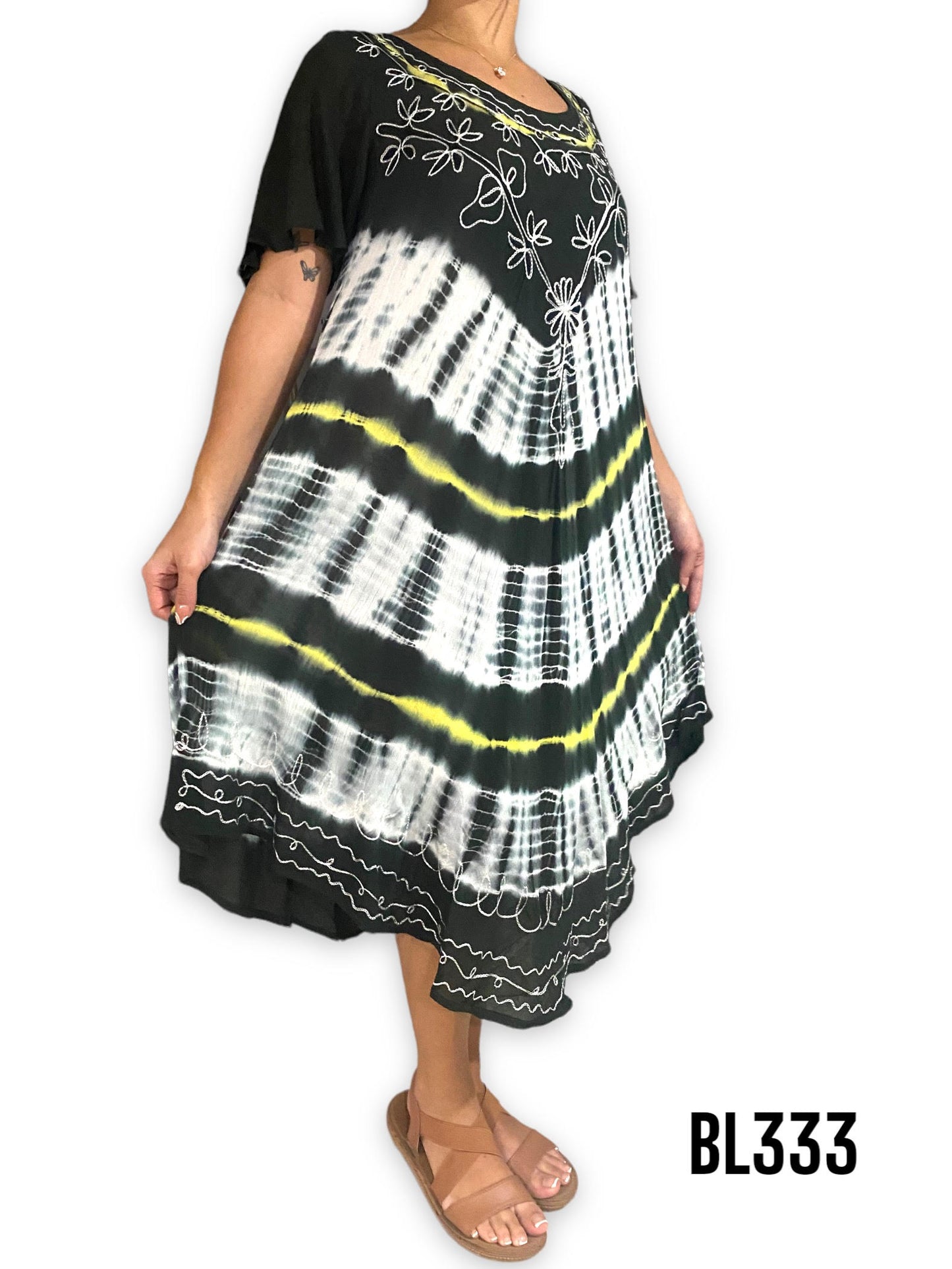 Vestido Estampado de Dama con mangas
