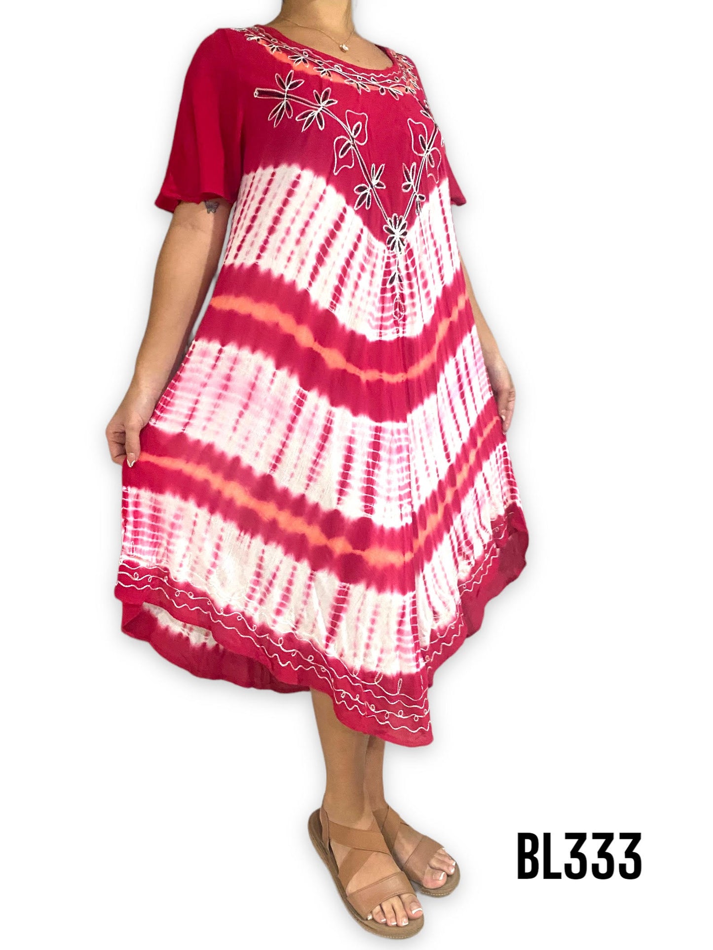 Vestido Estampado de Dama con mangas