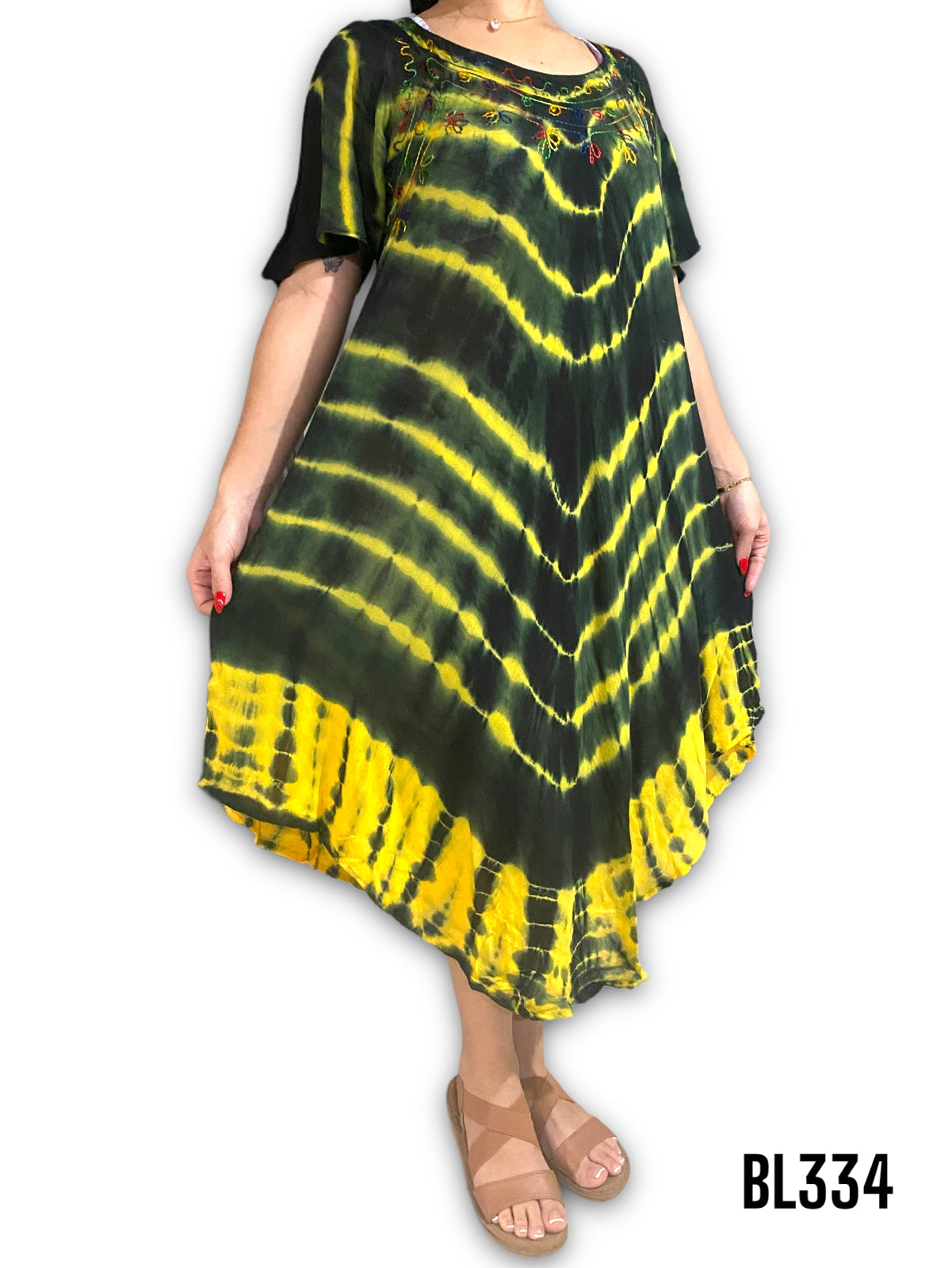 Vestido Estampado de Dama con mangas