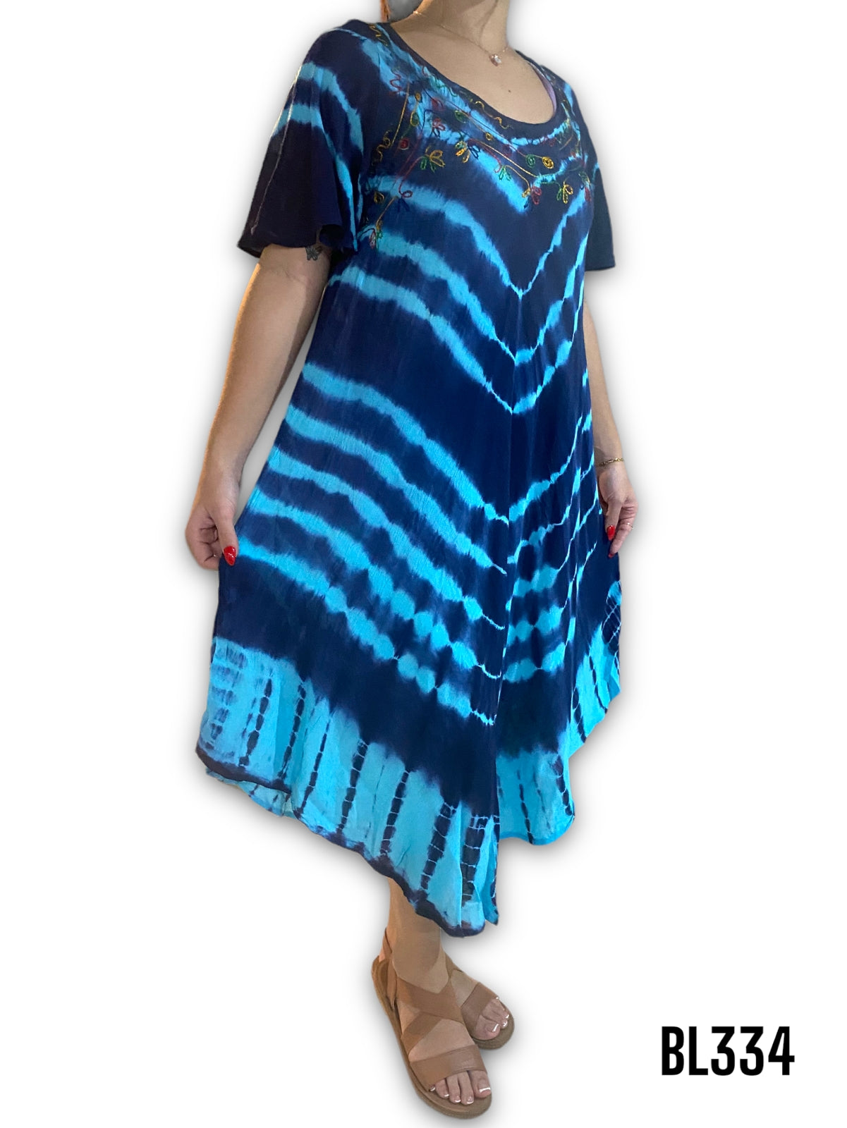 Vestido Estampado de Dama con mangas
