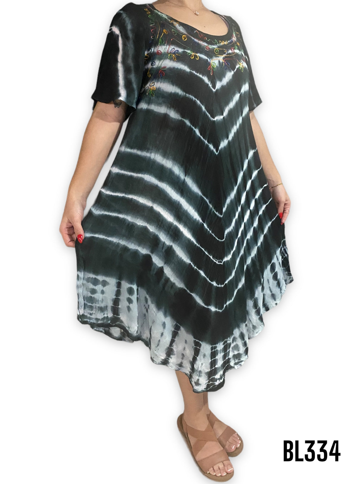 Vestido Estampado de Dama con mangas