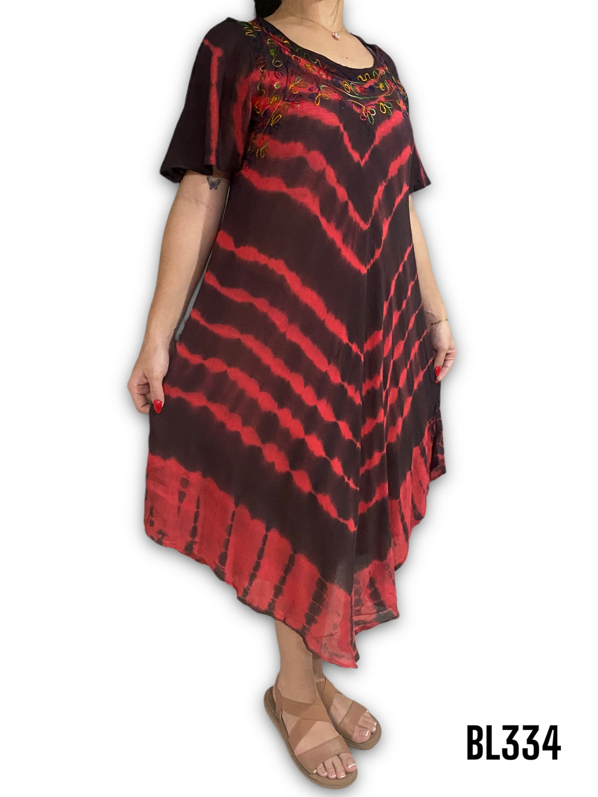 Vestido Estampado de Dama con mangas