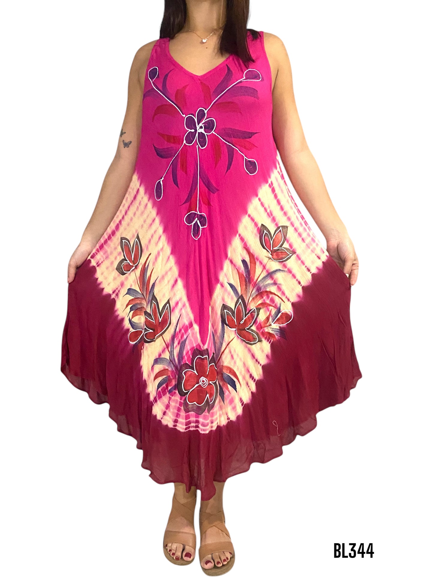 Bata de Dama Estampada sin mangas BL344