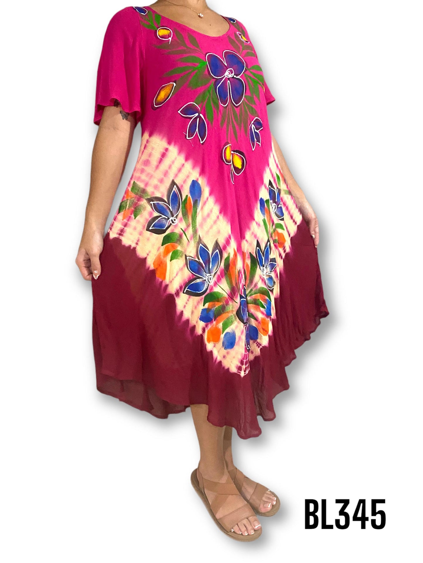 Vestido Estampado de Dama con mangas