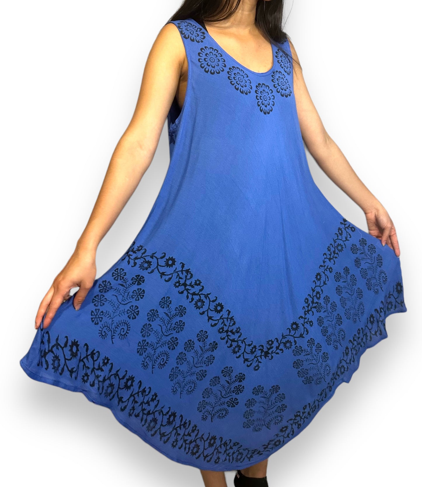 Vestido de Dama Estampado Azul