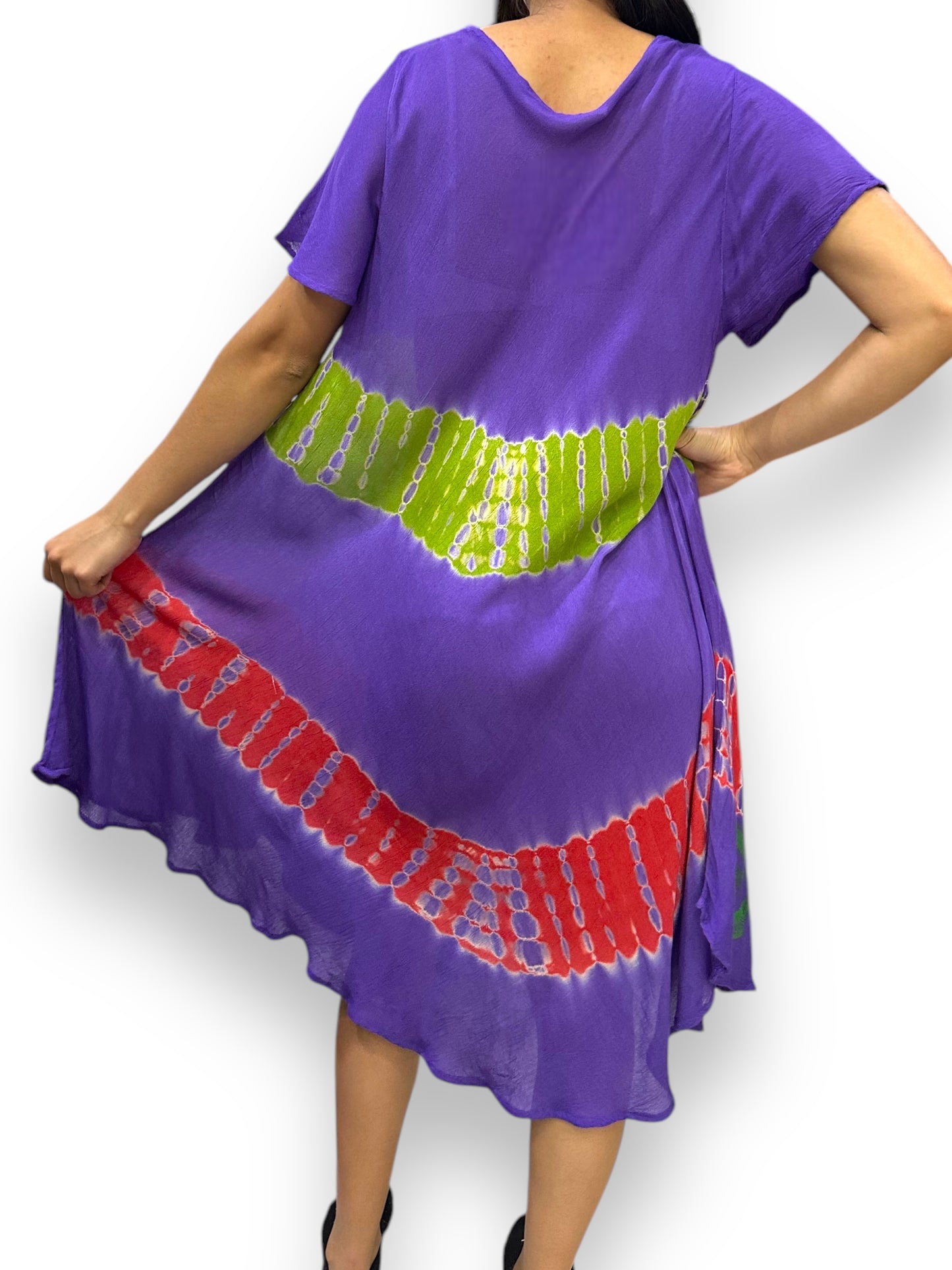 Vestido de Dama Morado Floreado con mangas