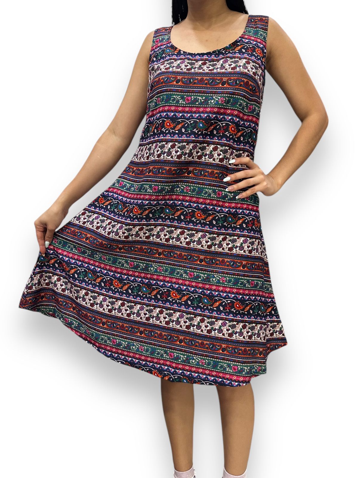Vestido Estampado de Dama sin mangas