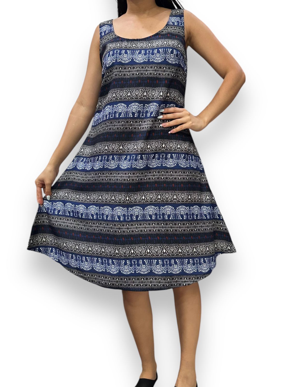 Vestido Estampado de Dama sin mangas