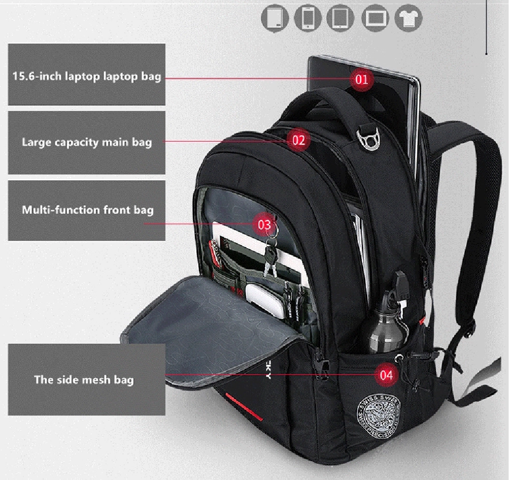 Bulto Mochila Morral Swicky Negro 15.6''