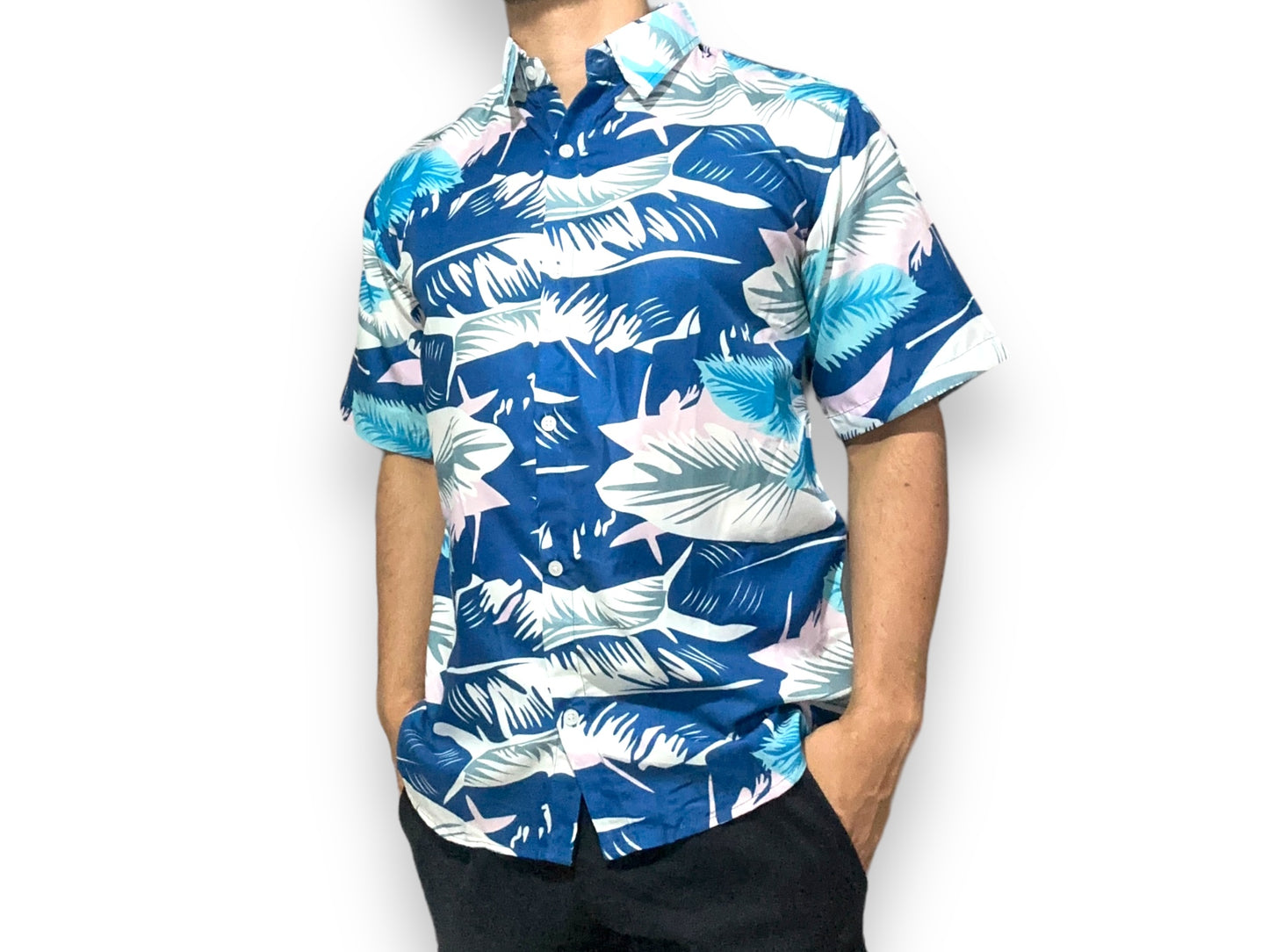Camisa Estampada de Caballero de Botones estilo Hawaiana Playera Caribeña