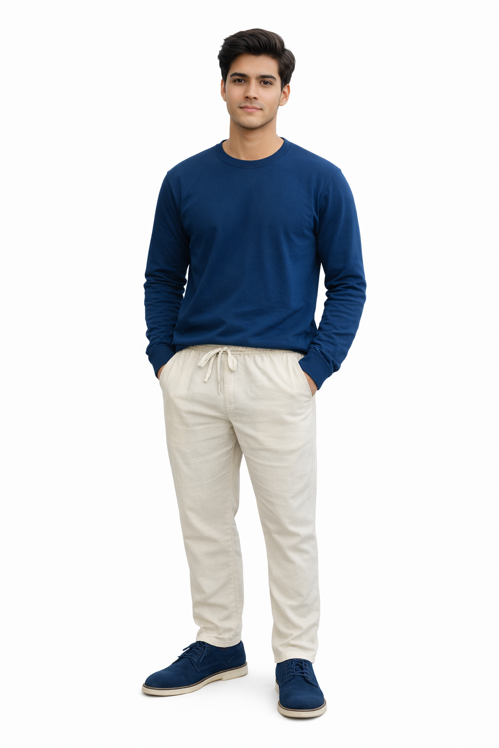 Pantalón Blanco Hueso de Hombre