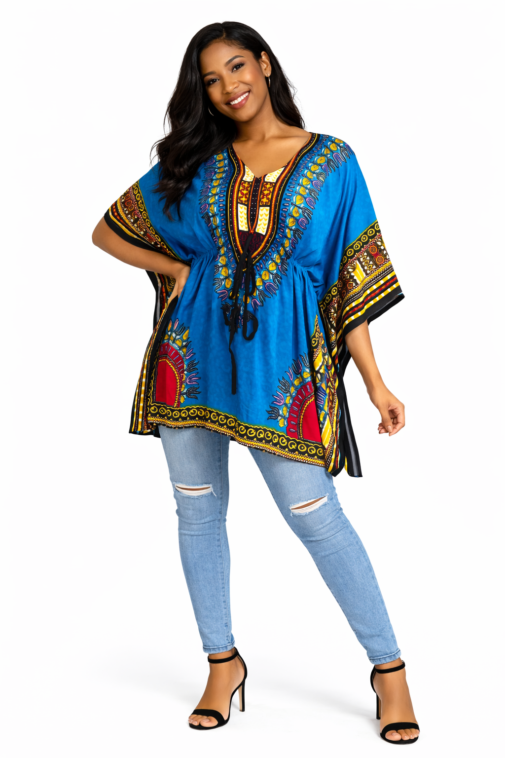 Blusa Kaftán Azul Estilo Africano