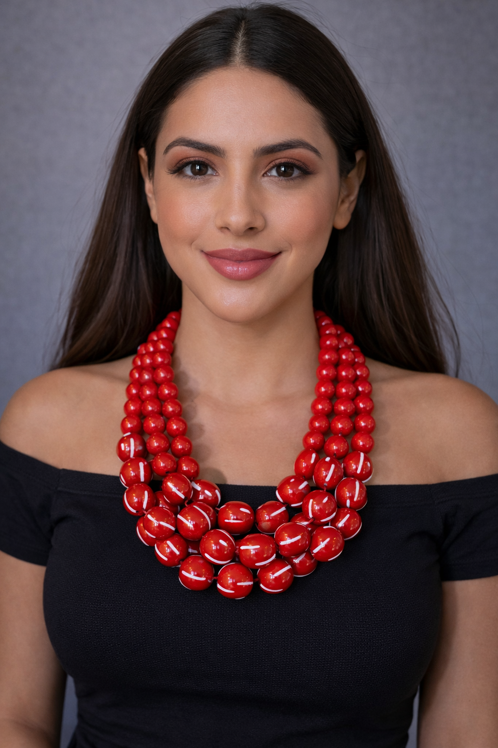 Collar Coral Rojo Intenso
