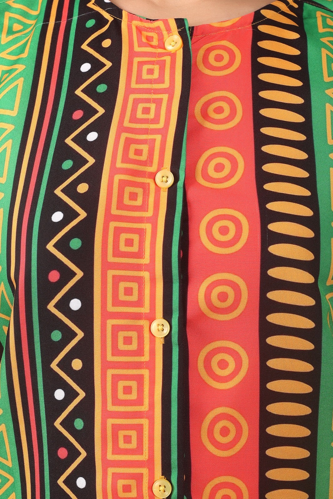Blusa Afrocaribeña de Dama con botones