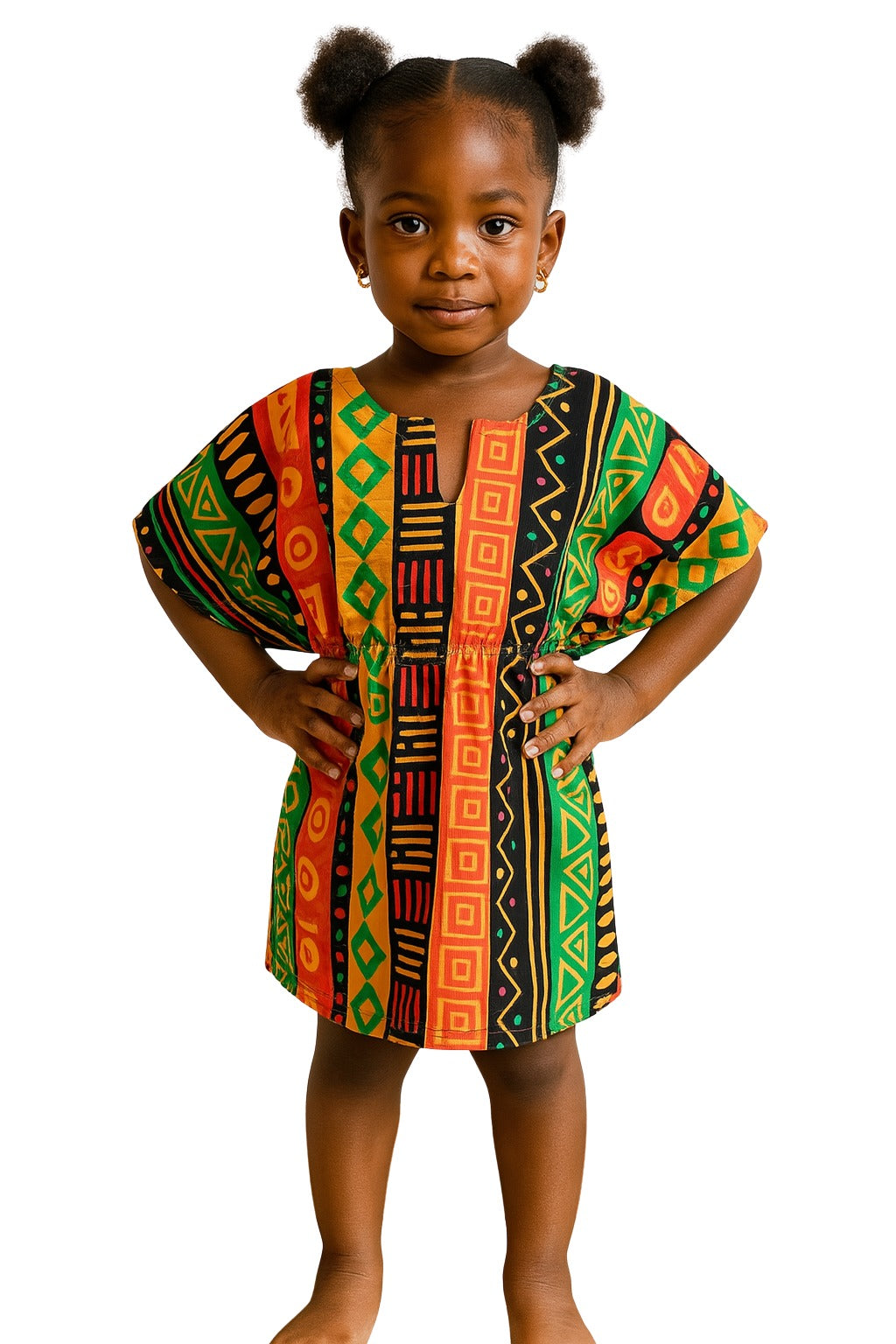 Vestido de Niña Estampado Afrocaribeño