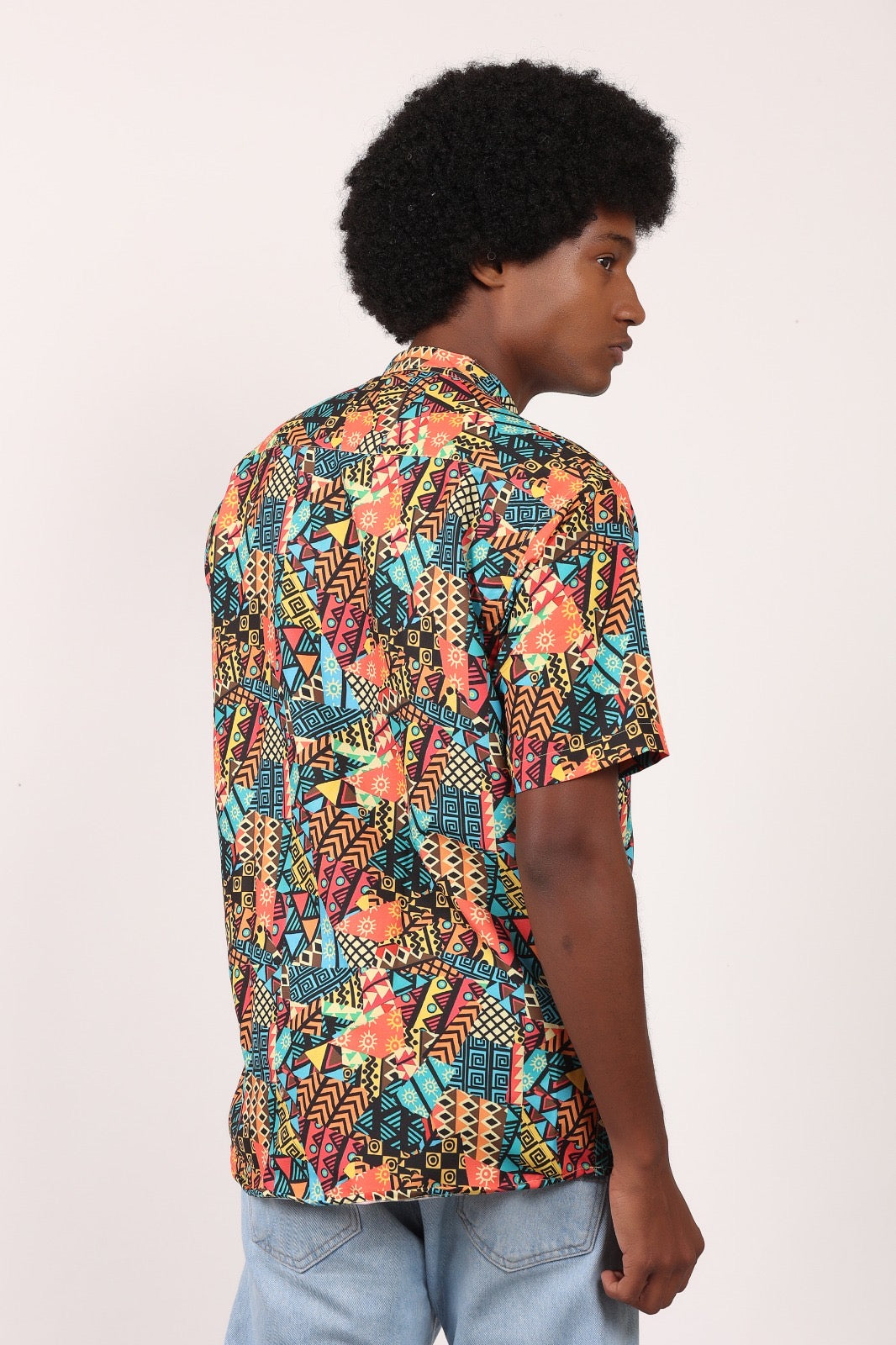 Camisa de Hombre Afrocaribeño de Botones Cuello - Moda Afrodescendiente