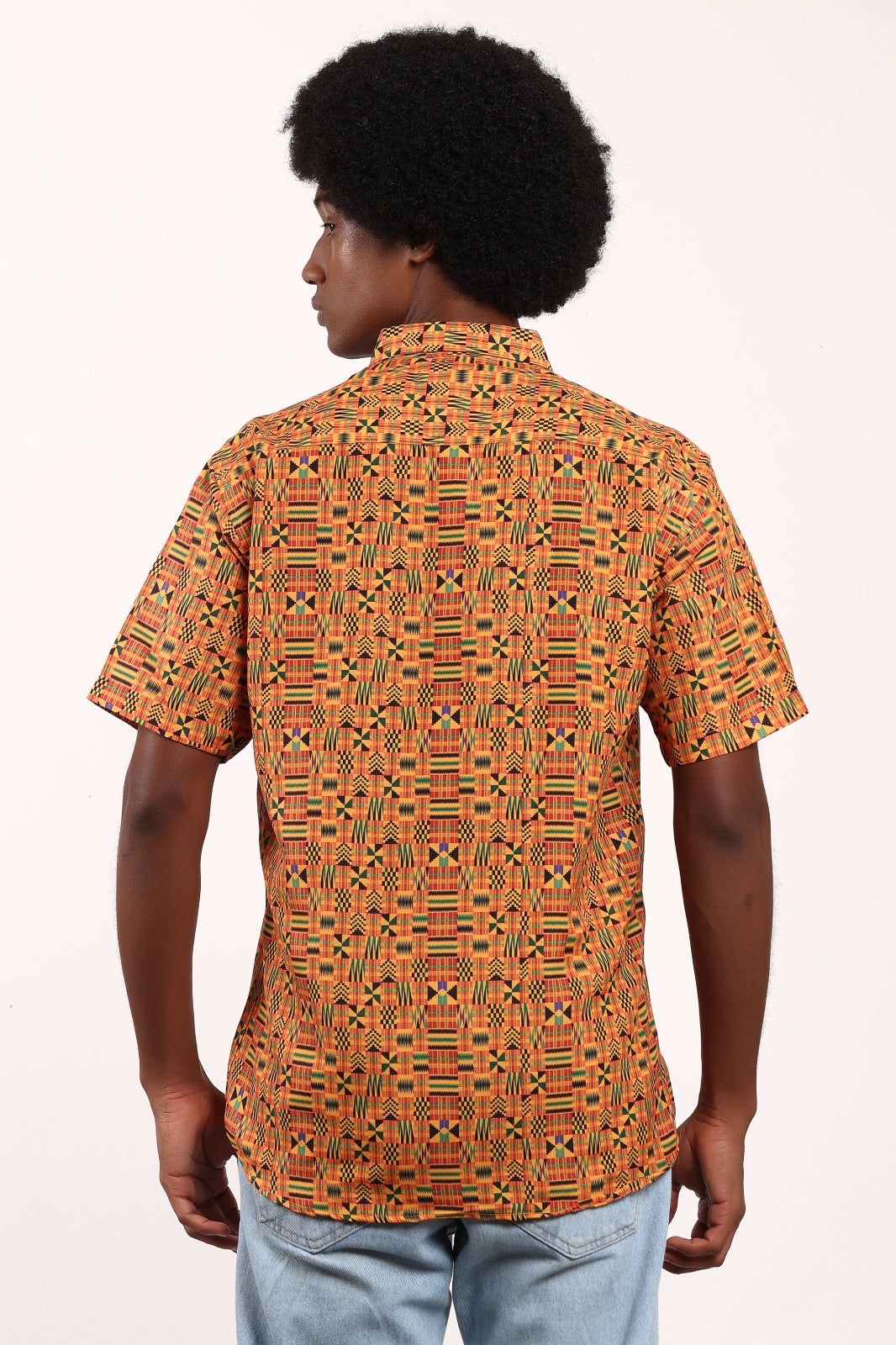 Camisa de Hombre Afrocaribeño de Botones