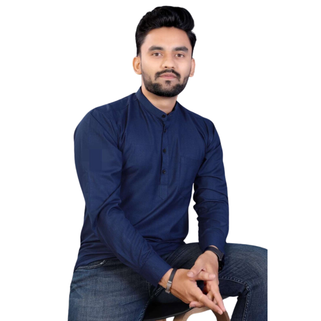 De Vestir Camisa Azul Francia Hombre Traje Azul Marino Camisa Moño