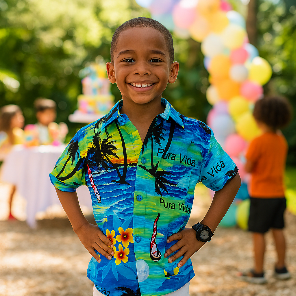 Camisa de Niño Hawaiana Playera Caribeña