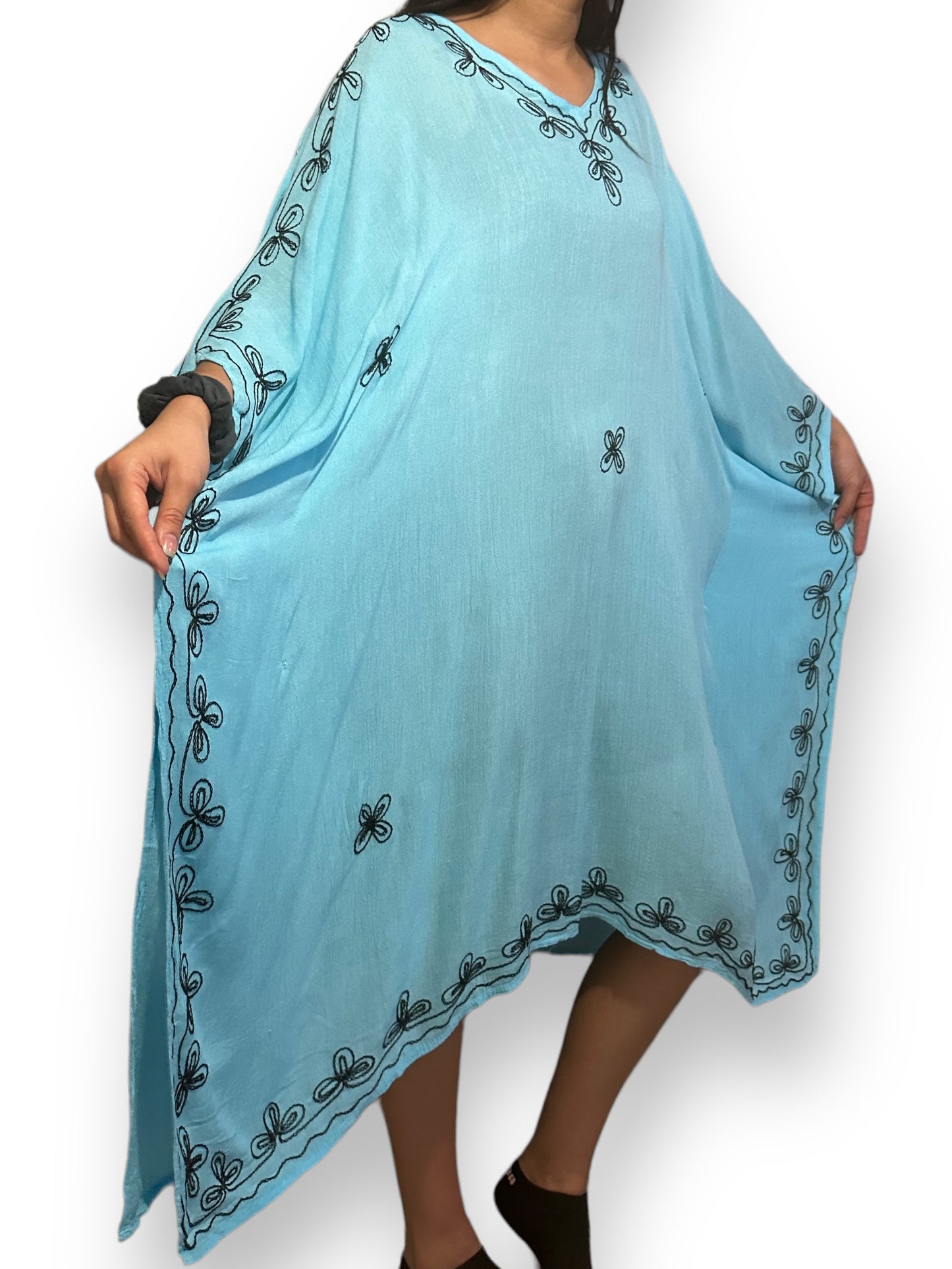 Vestido de Dama Azul Turquesa