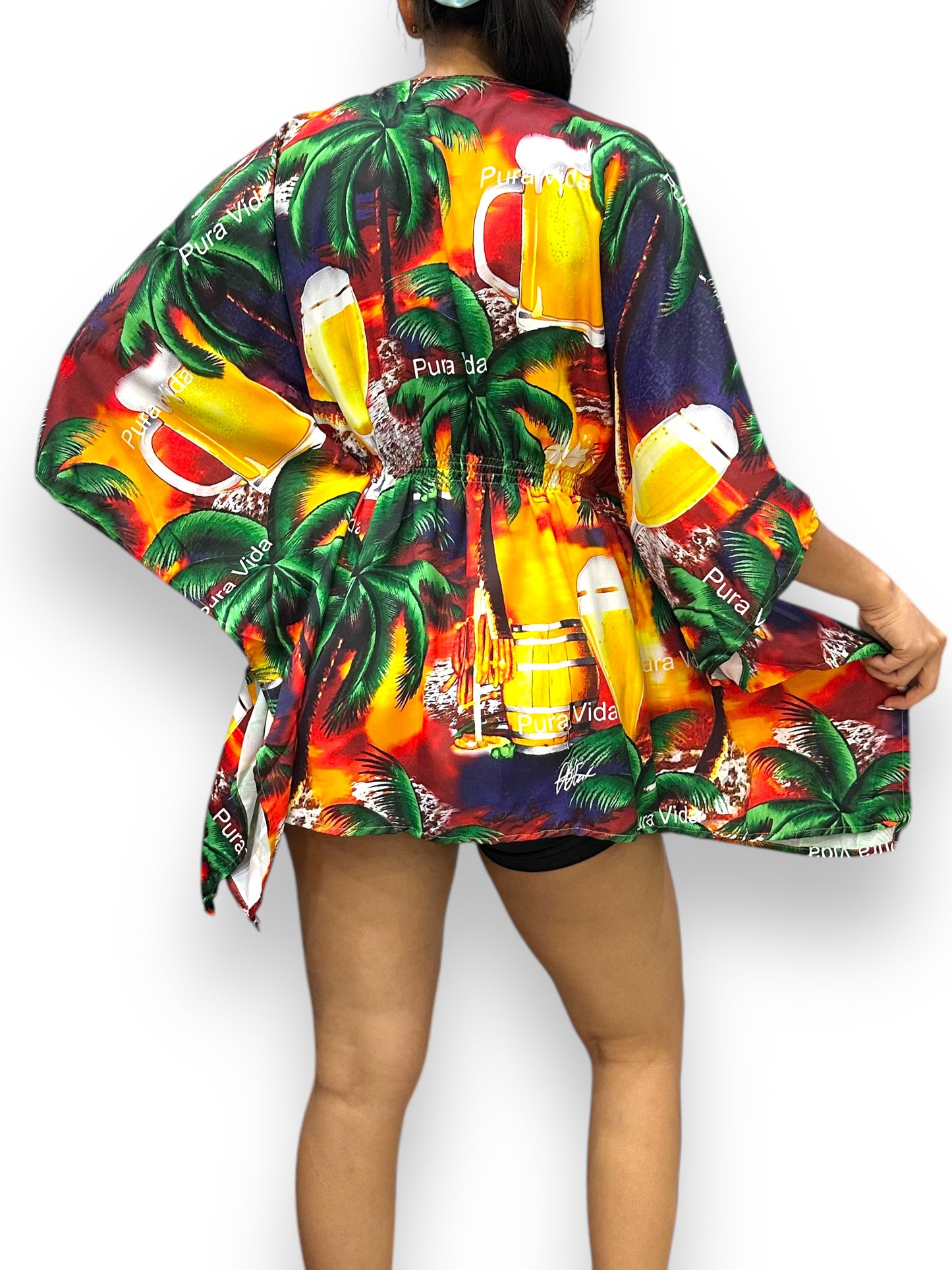 Women's Short Hawaiian Beach Print Dress