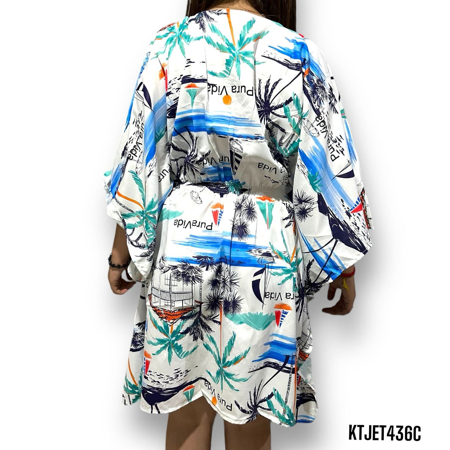 Vestido Hawaiano de Dama Estampado Playero Pura Vida